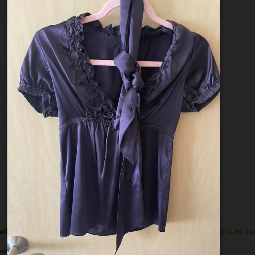BCBG Max Azria 100% silk plum top